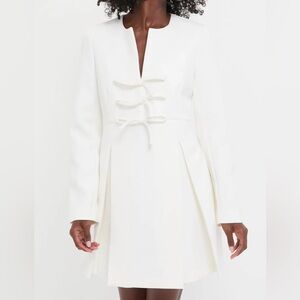 Tuckernuck White Crepe Blair Bow Coat Dress NWT